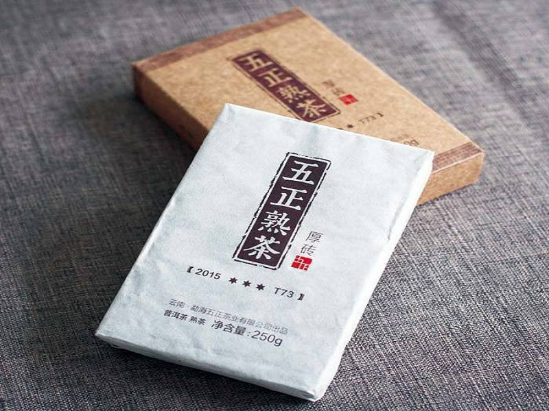 2015年五正熟茶 T73砖 经典普洱茶 250克
